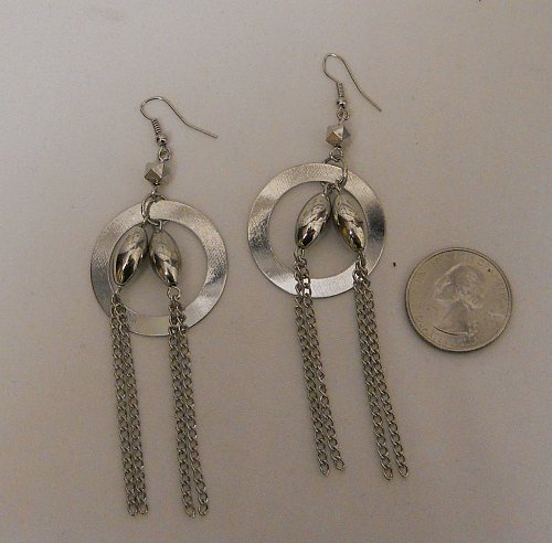 Women Fashion Drop Dangle Earrings Silver Tones Rings Beads Chains FASHION JEWEL