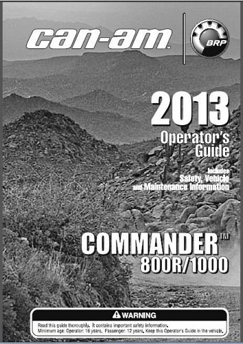 2013 Can-Am Commander 800R / 1000 Service , Parts & Owner's Manual on a CD