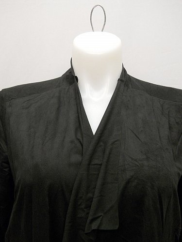 PLUS SIZE 1X Womens Wrap Crop Cardigan FRENCH LAUNDRY Faux Suede Black Long Slee