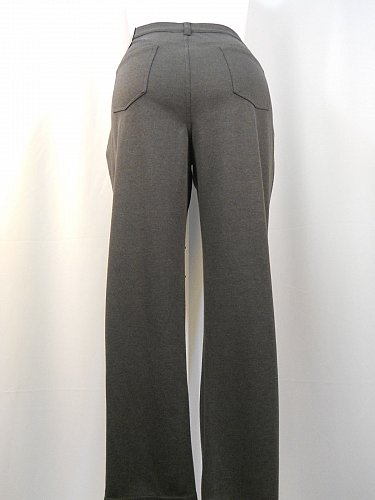 Women Dress Pants Size 18 JM Collection Solid Gray Comfort Waistband Slim Legs