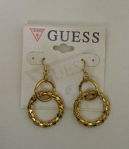 Women Earrings Gold Tones Rings GUESS Hook Fasteners Fashion Drop Dangle
