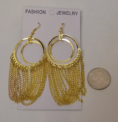 Women Earrings Drop Dangle Fashion Gold Chains Circles FASHION JEWELRY Hook