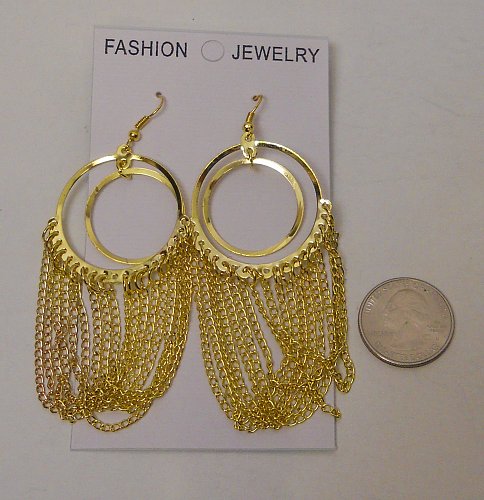 Women Earrings Drop Dangle Fashion Gold Chains Circles FASHION JEWELRY Hook