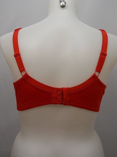 Women BRA 38DD Leisure Bra Full Coverage Solid Red Wire Free Back Closure