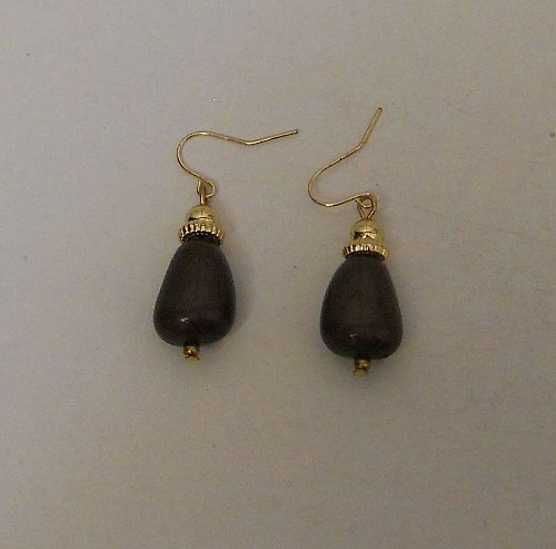 Women Fashion Drop Dangle Earrings Brown Beads CATO Hook Fasteners