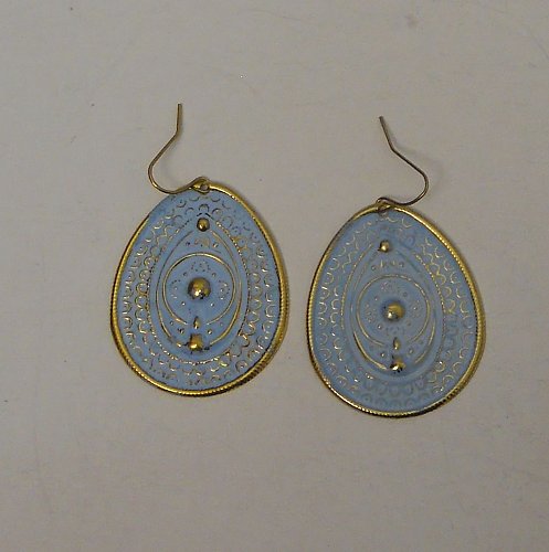 Women Earrings Blue Metal Teardrops Fashion Drop Dangle HER GO COLLECTION Hook