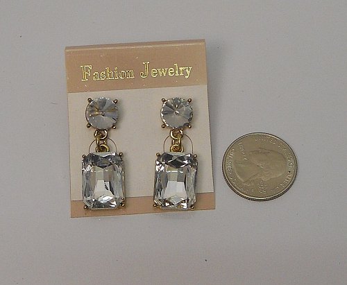 Women Earrings Rhinestones Fashion Drop Dangle Push Back Fasteners FASHION JEWEL