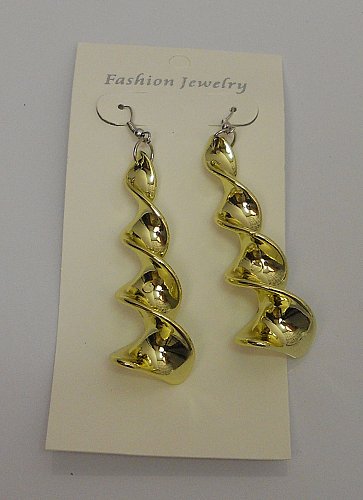 Women Twisted Earrings Gold Tones Fashion Drop Dangle Hook Fasteners FASHION