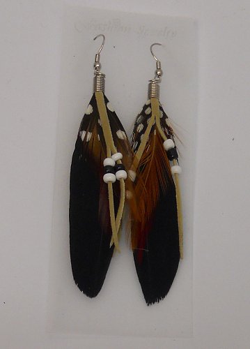 Women Earrings Fashion Drop Dangle Feather Multi Color Beads Hook Fasteners FASH