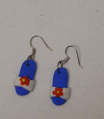 Women Fashion Earrings Drop Dangle Blue Flip Flops FASHION JEWELRY Hook