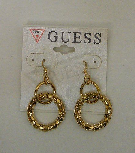 Women Earrings Gold Tones Rings GUESS Hook Fasteners Fashion Drop Dangle