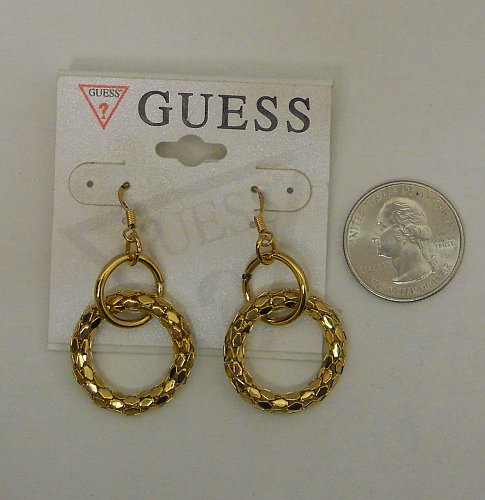 Women Earrings Gold Tones Rings GUESS Hook Fasteners Fashion Drop Dangle