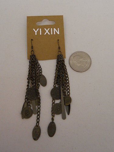 Womens Fashion Earrings Chandeliers Copper Tones YIXIN Chains Hooks