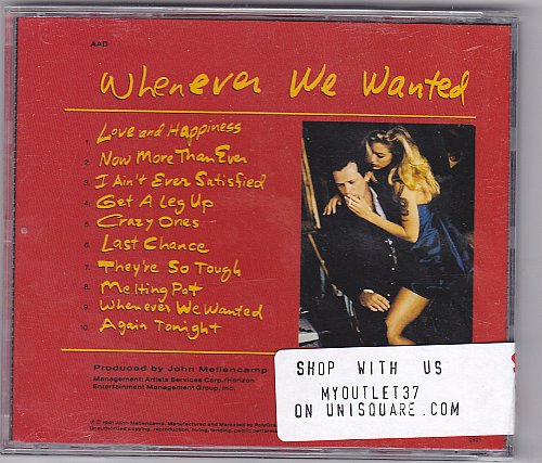 Whenever We Wanted by John Mellencamp 1991 CD - Very Good