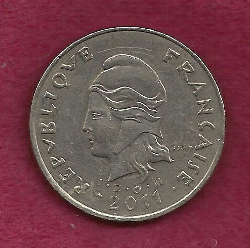 FRANCE 50 Francs 2011 Coin - French Polynesia - Tropical Island