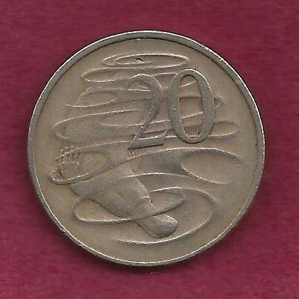 AUSTRALIA 20 Cents 1966 Coin - Elizabeth II -Duckbill Platypus