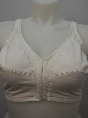 BRA 42C Women Leisure Bra Full Coverage Solid White Wire Free Front Closure Adju