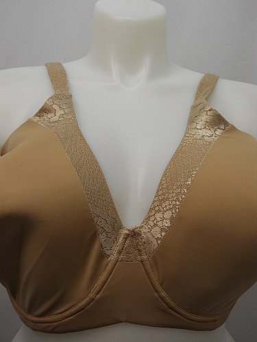 Women BRA 46F Comfort Luxe Underwire Bra Solid Beige Back Closure Adjustable Str