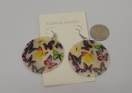 Women Earrings Butterfly Shells Multi Color Fashion Drop Dangle Hook Fasteners