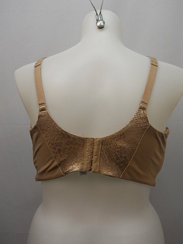 Women BRA 46F Comfort Luxe Underwire Bra Solid Beige Back Closure Adjustable Str