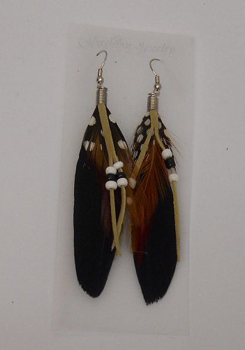 Women Earrings Fashion Drop Dangle Feather Multi Color Beads Hook Fasteners FASH