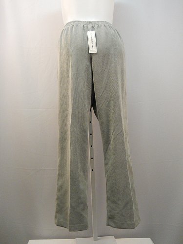 Women Casual Corduroy Pants ALFRED DUNNER Plus Size 22W Grey Proportioned Short