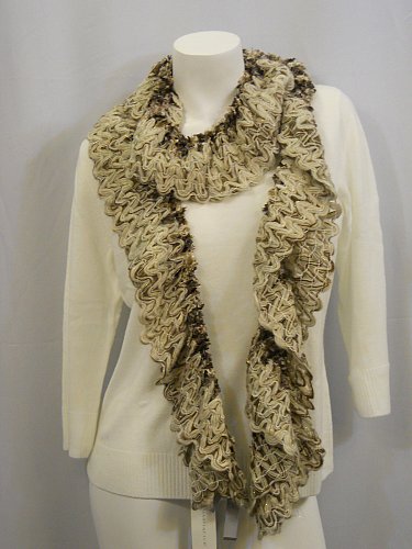 Womens Scarfs 70X9 CHARTER CLUB Chenille Ruffled 92% Acrylic Knitted Warm