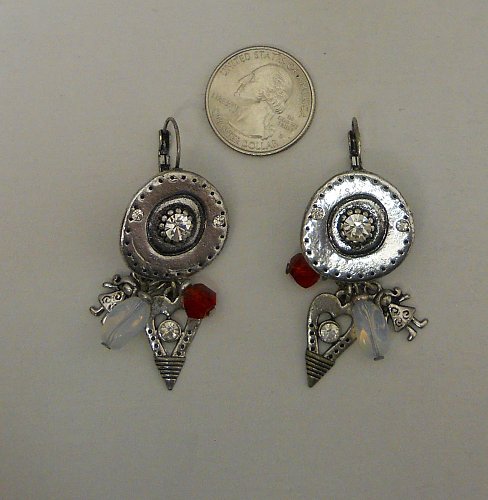 Women Earrings Silver Charms Hearts Dolls Fashion Drop Dangle Unbranded Leverbac