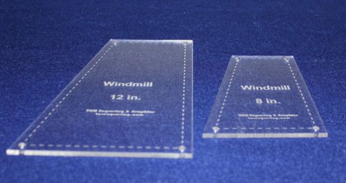 Windmill 2 Pc Template Set - Makes 8" & 12" Finished Squares-- 1/8" acrylic