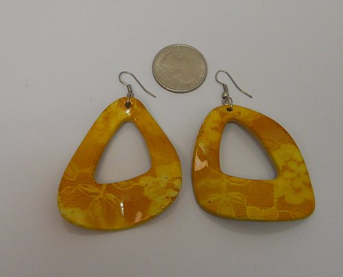 Women Earrings Fashion Drop Dangle Mustard Yellow Hook Fasteners FASHION JEWELRY