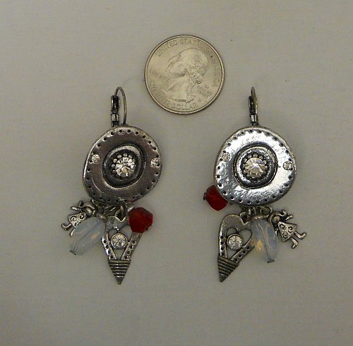 Women Earrings Silver Charms Hearts Dolls Fashion Drop Dangle Unbranded Leverbac