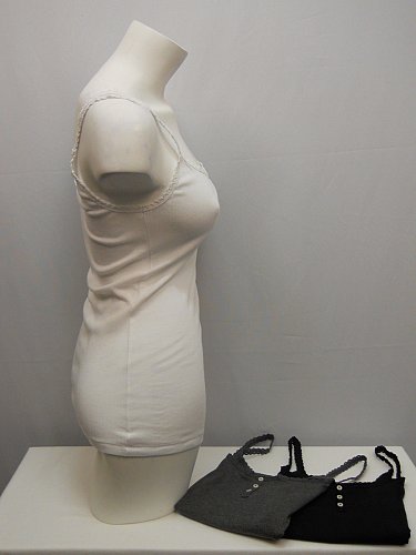 Womens Tank Top 3PKG SIZE M NO BOUNDARIES Solid White Gray Black Lace Trim Pullo