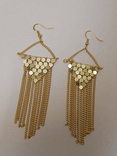 Women Drop Dangle Fashion Earrings Gold Tones Chains INSTYLE Hook