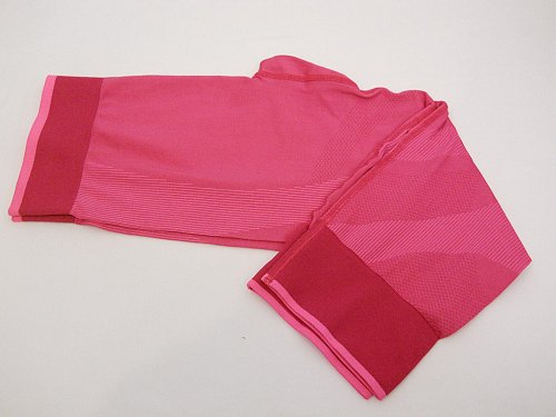 SIZE L Womens Athletic Yoga Capris AVIA Solid Pink Dark Trim Moisture Wicking