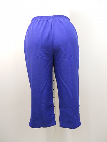 Womens Capri PETITES SIZE 16P Solid Blue Elastic Waist Inseam 19 SALON STUDIO