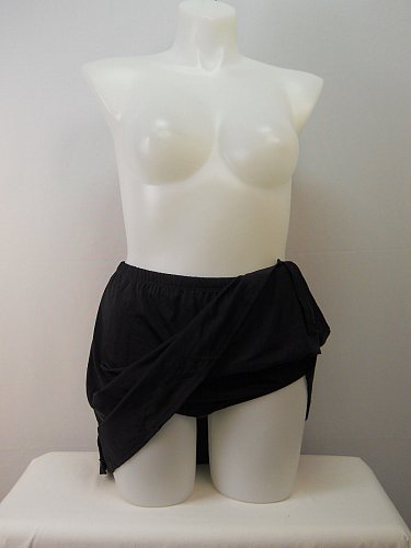 PLUS SIZE 24 Women Swim Skirt SWIM365 Solid Black Attached Brief Stretch Fabric