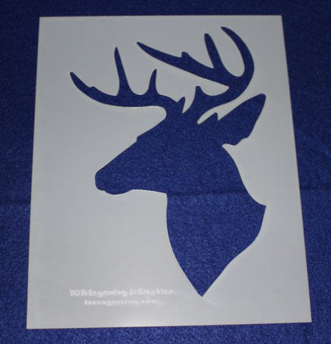 2 Pc Set -Mylar 14 Mil Buck/Deer Head LG Stencils Painting/Crafts/Stencil