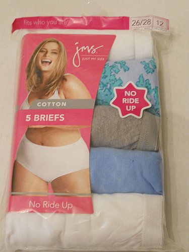 SIZE 11 Panties 5-Pack JUST MY SIZE JMS 100% Cotton TAGLESS&reg; Blue Assortment
