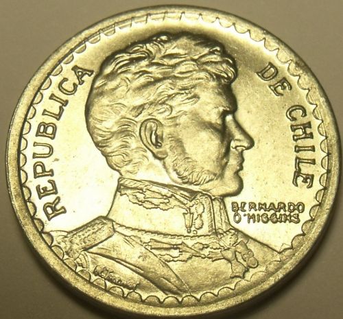 Chile 1958 Peso Unc~Rare~29,900 Minted*