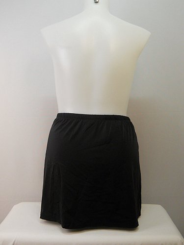 PLUS SIZE 24 Women Swim Skirt SWIM365 Solid Black Attached Brief Stretch Fabric