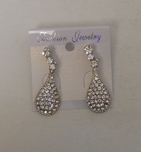 Women Earrings Fashion Drop Dangle Rhinestone Teardrops Push Backs FASHION JEWEL