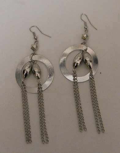 Women Fashion Drop Dangle Earrings Silver Tones Rings Beads Chains FASHION JEWEL