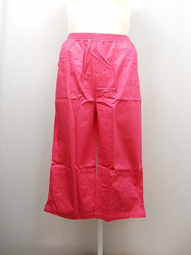 PLUS SIZE 20W Women Cotton Capris Solid Pink Side Pockets Inseam 20 Elastic Wais