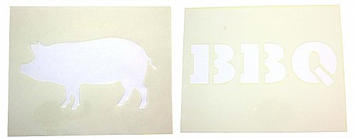 BBQ -Lg- Stencils- 2 Pc Set- 8 x 10 -14 mil Mylar Painting/Crafts