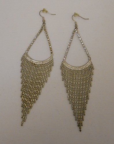 Womens Fashion Chandelier Earrings Silver Tones Rhinestones KARI Hook