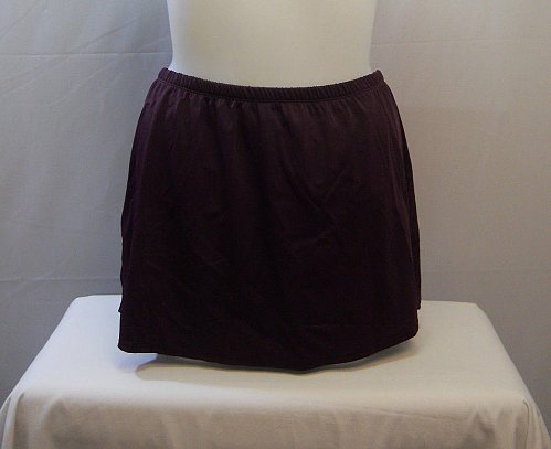 SIZE 20 Women Swim Skirt SWIM365 Solid Deep Purple Attached Brief Elastic Waist