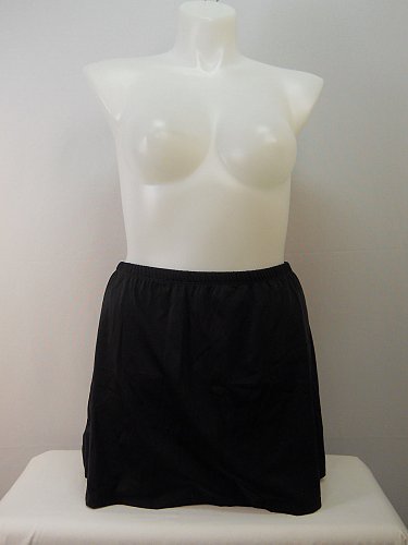 PLUS SIZE 24 Women Swim Skirt SWIM365 Solid Black Attached Brief Stretch Fabric