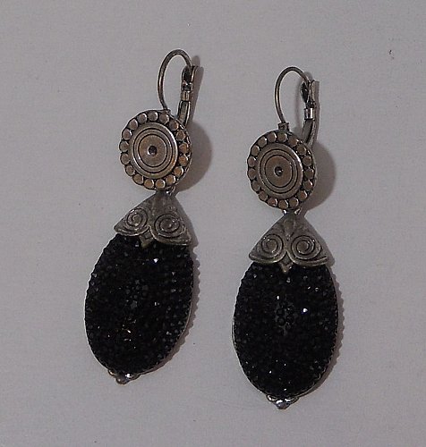 Women Earrings Black Teardrops Rhinestones Fashion Drop Dangle Unbranded Leverba