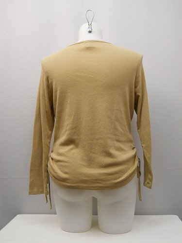 Womens Knit Top PLUS SIZE 2X Long Sleeve Embellished V Neck Taupe