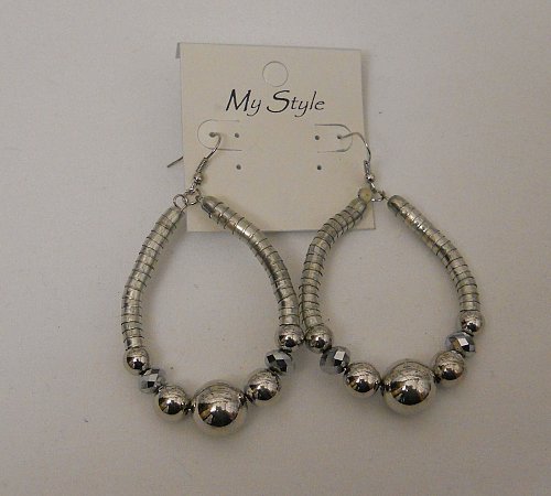 Womens Fashion Drop Dangle Earrings Silver Tones MY STYLE Hook Lead Free